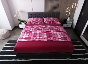 Set Mobila Dormitor Bingo F Tapitat Wenge - 4 piese