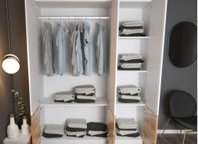 Set Mobila Dormitor Timea 4 piese Tapitat Alb