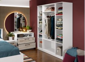 Dulap Relax Alb / Stejar k02 - C165/03 cu oglinda
