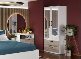 Dulap Relax Alb / Stejar k02 - C83/05 cu oglinda