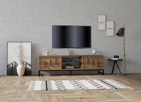 Comoda TV, Puqa Design, Shape, 160x50x40 cm, PAL, Maro