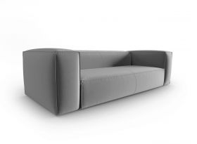 Canapea 4 locuri, Mackay, Cosmopolitan Design, 230x94x73 cm, catifea, gri deschis