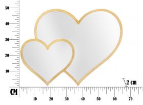 Oglinda decorativa Glam Heart, Mauro Ferretti, 65x50 cm, fier, auriu