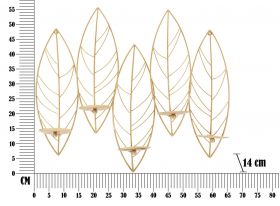 Suport pentru lumanari Freya, Mauro Ferretti, 66x14x56 cm, fier, auriu