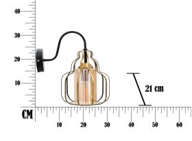 Aplica de perete Class A, Mauro Ferretti, 21 x 32 cm, 1 x E27, 40W, fier/sticla