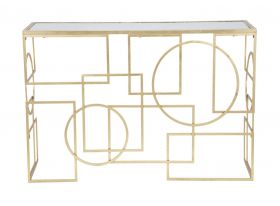 Consola Marie, Mauro Ferretti, 120x41x81 cm, fier, auriu/negru