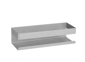 Suport accesorii baie, Wenko, Turbo-Loc, Genova Matt, 30 x 8 x 10.5 cm, inox, gri