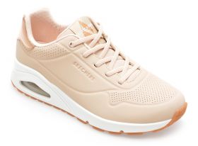 Pantofi sport SKECHERS nude, UNO, din piele ecologica