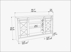 Comoda TV, Retricy, Nisay, 140x35x85 cm, PAL, Safir / Alb