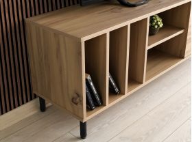 Comoda TV, Kalune Design, Bodegas, 140 x 55 x 40 cm, pal melaminat, stejar