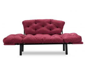 Canapea extensibilă cu 2 locuri, Futon, 859FTN1219, Metal, Maro