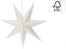 Decoratiune Star, 75x75x13 cm, hartie, alb