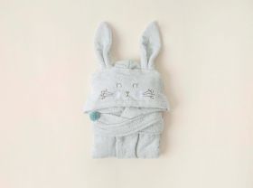 Halat de baie pentru copii, Irya Home, Bunny, Bumbac, Verde menta