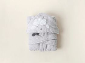 Halat de baie pentru copii, Irya Home, Wooly, Bumbac, Gri deschis