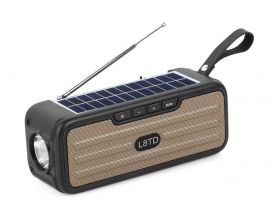 Boxa Portabila L8TD Maro Bluetooth USB Radio Lanterna cu incarcare solara