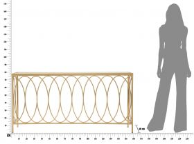 Consola Arc, Mauro Ferretti, 160x40x79 cm, fier, negru/auriu