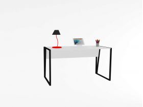 Birou, Puqa Design, Lara, 140x74x70 cm, PAL, Alb/Negru