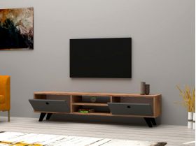 Comoda TV, Puqa Design, Tumuki, 160x37x29.6 cm, PAL, Pin Atlantic / Antracit