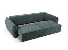 Canapea extensibila 3 locuri, Kaelle, Micadoni Home, BL, 244x97x91 cm, poliester chenille, albastru petrol