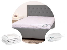 Pachet 1 Saltea hipoalergica SomnART 160x200x16 cm + Protectie matlasata pentru saltea + 2 perne 50x70