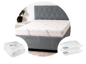 Pachet 1 Saltea HypoallergenicMed Antibacteria SomnART 140x200x18 cm + Pilota HypoallergenicMed 180x200 + 2 perne 50x70