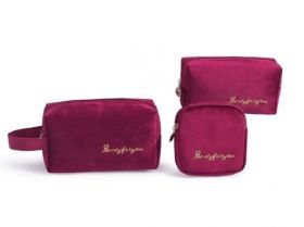 Set de pungi cosmetice pentru femei 3 buc T591 burgundy