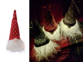 Decoratiune luminoasa Gnome w red hat, Lumineo, 6x6x20 cm, poliester, rosu