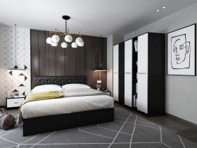 Set Mobila Dormitor Mario 3U 5 piese tapitat wenge