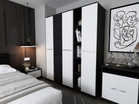 Set Mobila Dormitor Mario 3U 6 piese tapitat alb