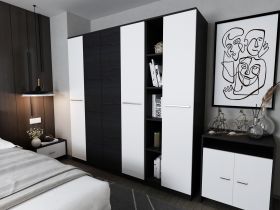 Set Mobila Dormitor Mario 4U 6 piese tapitat wenge