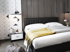 Set Mobila Dormitor Mario 4U 6 piese tapitat wenge