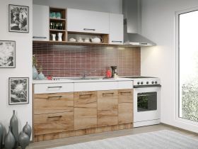 Set Mobila Bucatarie Gastro 170 Alb/Stejar - C14