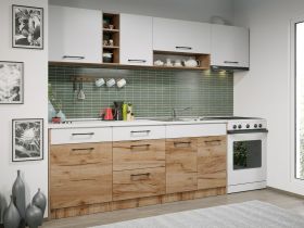 Set Mobila Bucatarie Gastro 260 Alb/Stejar - C03