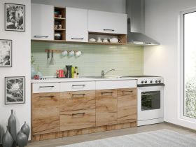 Set Mobila Bucatarie Gastro 180 Alb/Stejar - C05
