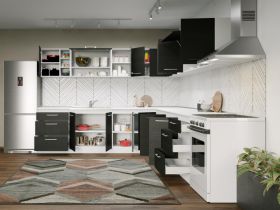 Set Mobila Bucatarie Colt Mina 280*280 Alb/Ferrara - C36