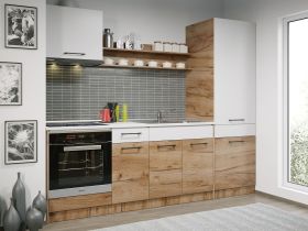 Set Mobila Bucatarie Gastro 240 Alb/Stejar - C23