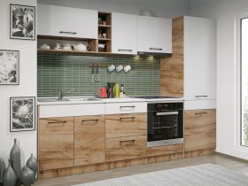 Set Mobila Bucatarie Gastro 260 Alb/Stejar - C10