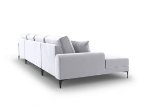 Coltar panoramic, Madara, Mazzini Sofas, 6 locuri, 334x182x90 cm, catifea, argintiu