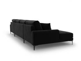 Coltar panoramic, Madara, Mazzini Sofas, 6 locuri, 334x182x90 cm, catifea, negru