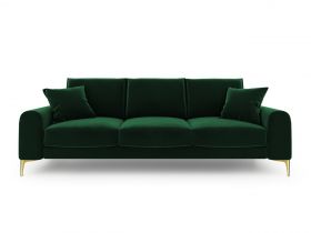 Canapea, Madara, Mazzini Sofas, 4 locuri, gold legs, 237x102x90 cm, catifea, verde bottle