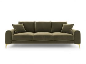 Canapea, Madara, Mazzini Sofas, 4 locuri, gold legs, 237x102x90 cm, catifea, verde