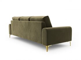 Canapea, Madara, Mazzini Sofas, 4 locuri, gold legs, 237x102x90 cm, catifea, verde