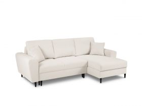 Coltar extensibil dreapta 4 locuri, Moghan, Micadoni Home, BL, 241x145x88 cm, poliester Boucle, bej