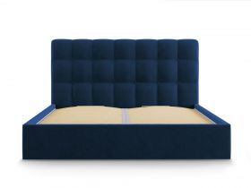 Pat tapitat cu somiera rabatabila si lada depozitare, Nerin Royal blue, Mazzini Sofas, 160x200 cm, catifea, albastru regal