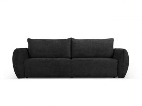 Canapea extensibila 3 locuri, Kaelle, Micadoni Home, BL, 244x97x91 cm, poliester chenille, negru