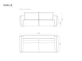 Canapea extensibila 3 locuri, Kaelle, Micadoni Home, BL, 244x97x91 cm, poliester chenille, albastru petrol