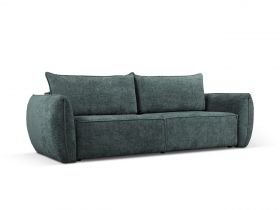 Canapea extensibila 3 locuri, Kaelle, Micadoni Home, BL, 244x97x91 cm, poliester chenille, albastru petrol