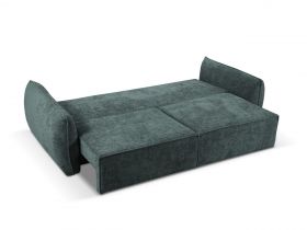 Canapea extensibila 3 locuri, Kaelle, Micadoni Home, BL, 244x97x91 cm, poliester chenille, albastru petrol