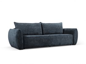 Canapea extensibila 3 locuri, Kaelle, Micadoni Home, BL, 244x97x91 cm, poliester chenille, albastru regal