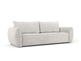 Canapea extensibila 3 locuri, Kaelle, Micadoni Home, BL, 244x97x91 cm, poliester chenille, gri deschis